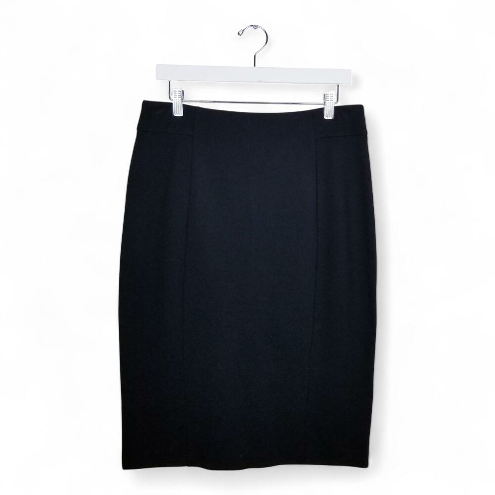 CHICO'S Knit Pencil Skirt Kick Pleat Back Zip Lined Blk 4501309865 - Chico's 1 M
